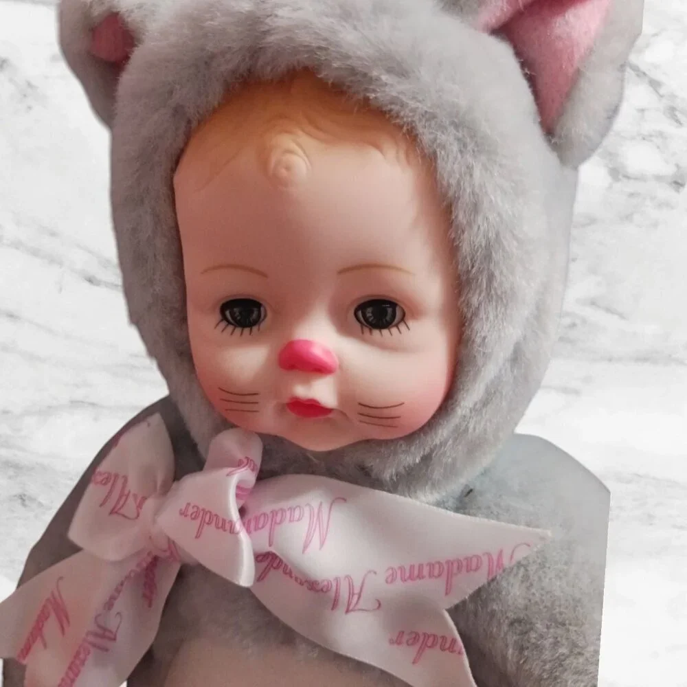 Madame Alexander Hug Me Kitty Doll With Gray Plush Cat Costume & Pink Accents